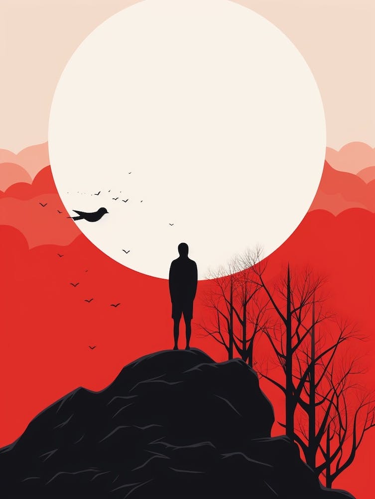 Bird And Figure Minimalist