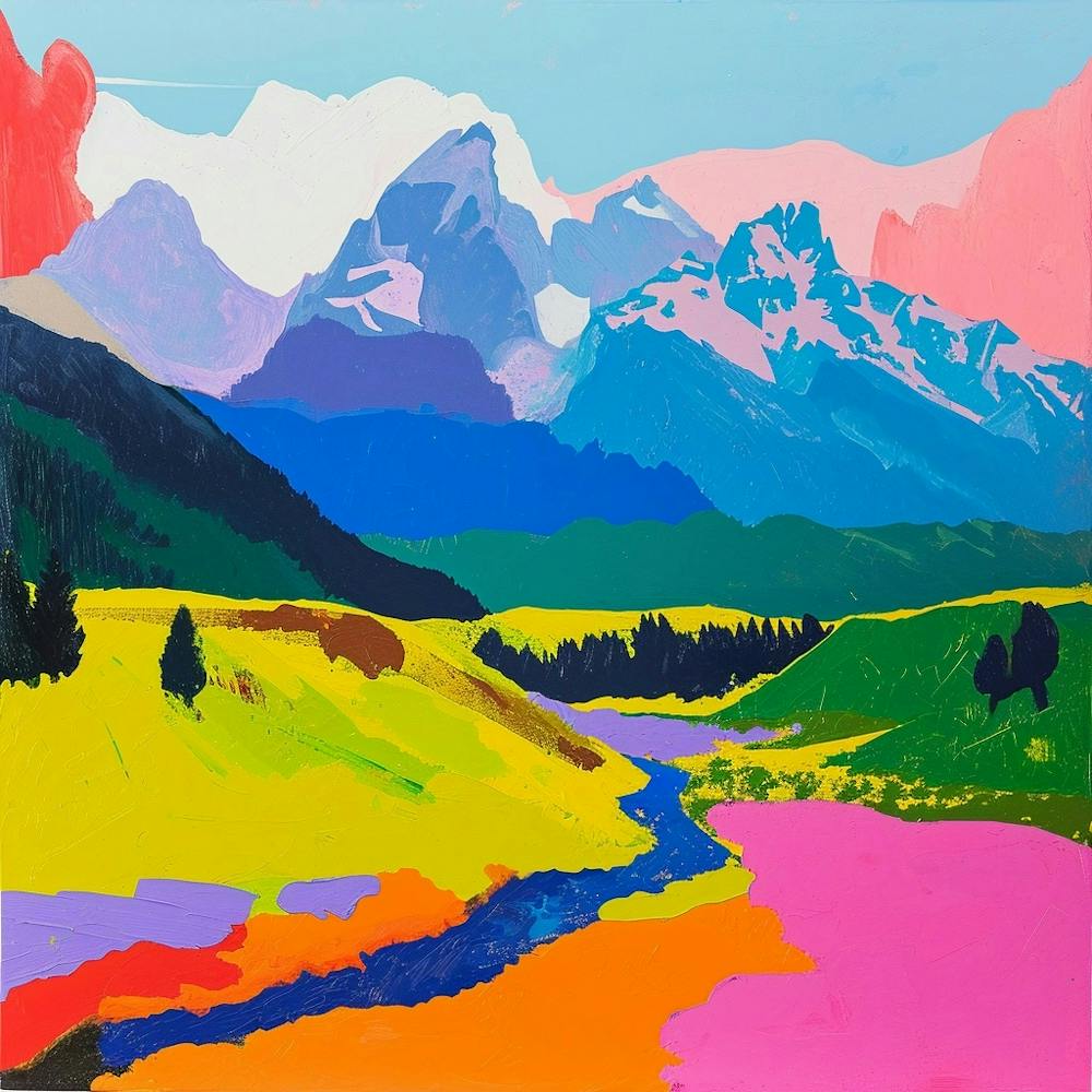 Colourful Abstract Grand Teton National Park Usa 1