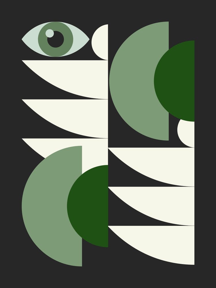Mid Century Geometrical In Green