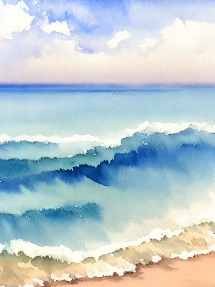 Flynns Beach 2, Australia Watercolour