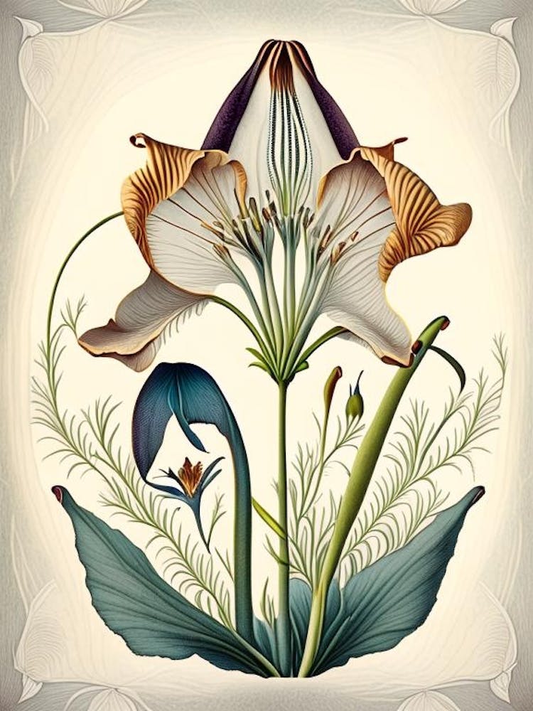 Mariposa Lily Wildflower Vintage Botanical 1
