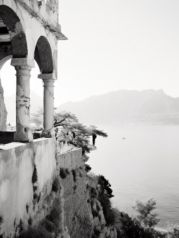Amalfi Coast, Italy, Black And White Analogue Photograph 1