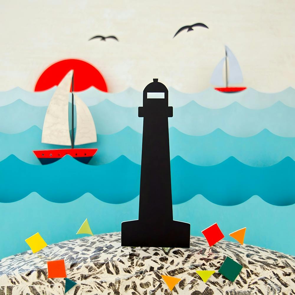 Guiding Light Over the Ocean Waves