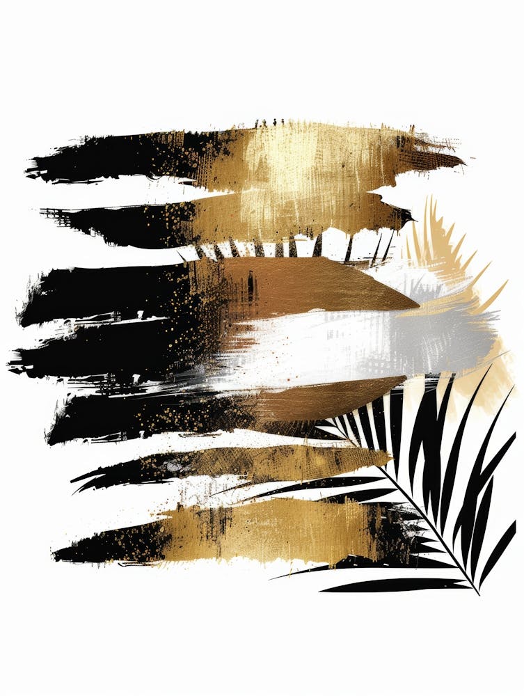 Gold And Black Abstract Painting 86