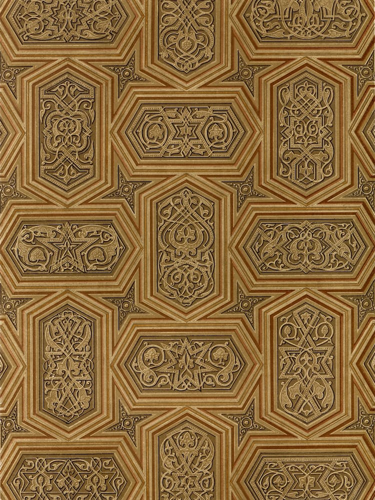 Vintage Arabesque Decoration, Plate No, 92, Emile Prisses D’Avennes, La Decoration Arabe
