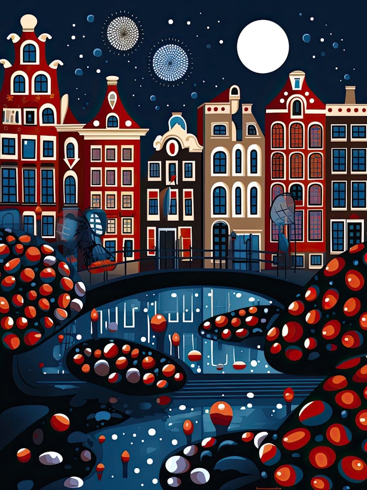 Amsterdam, Illustration In The Style Of Pop Art 4