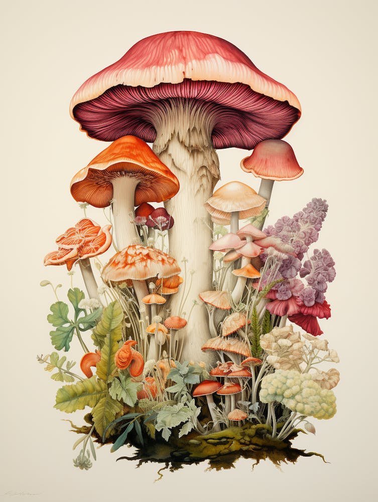Alexander Marshal Inspired Botanical Fungi Print