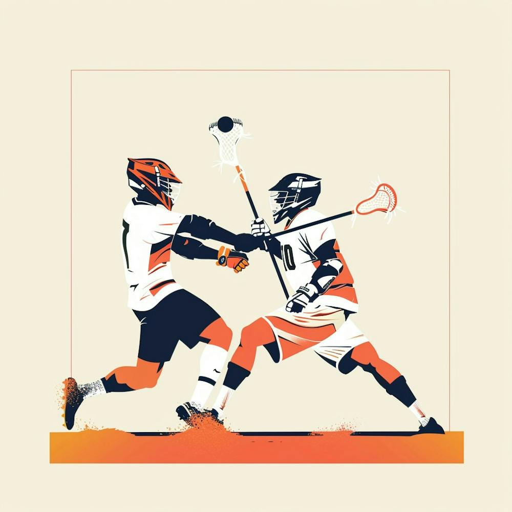 Two Lacrosse Players In Action 2