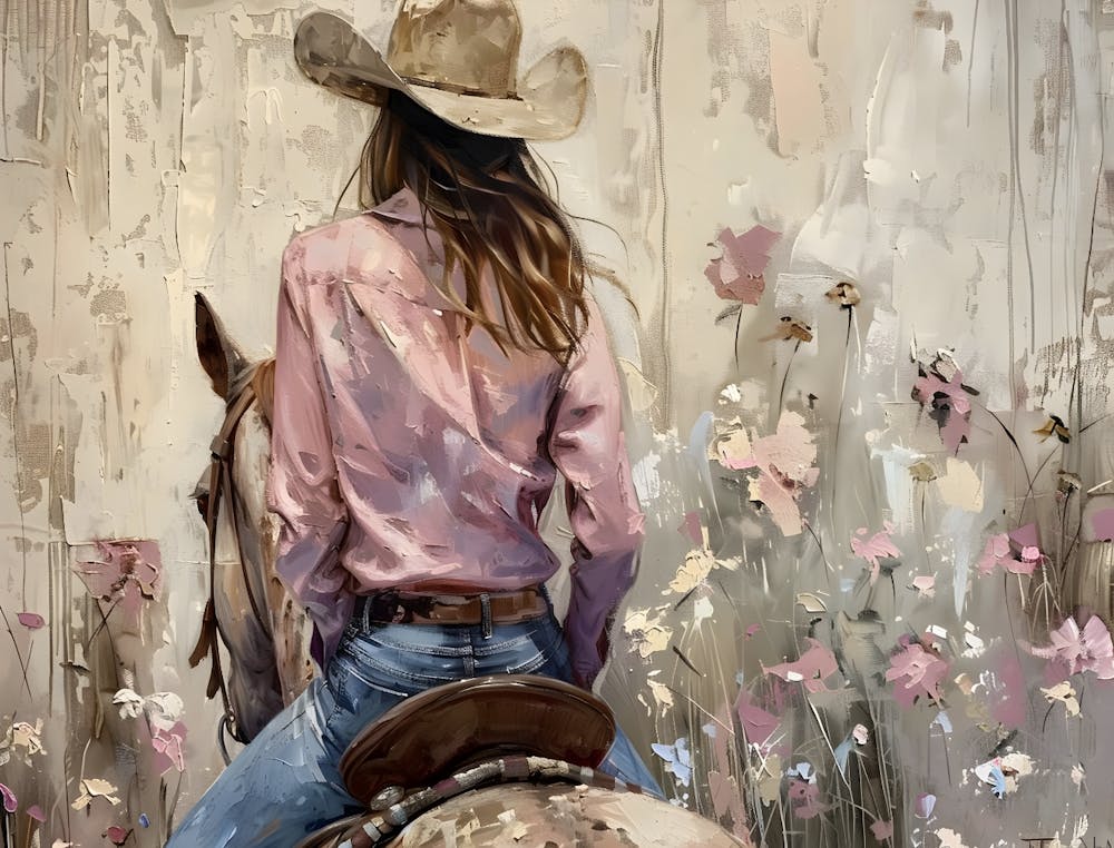 Cowgirl On Horseback 2
