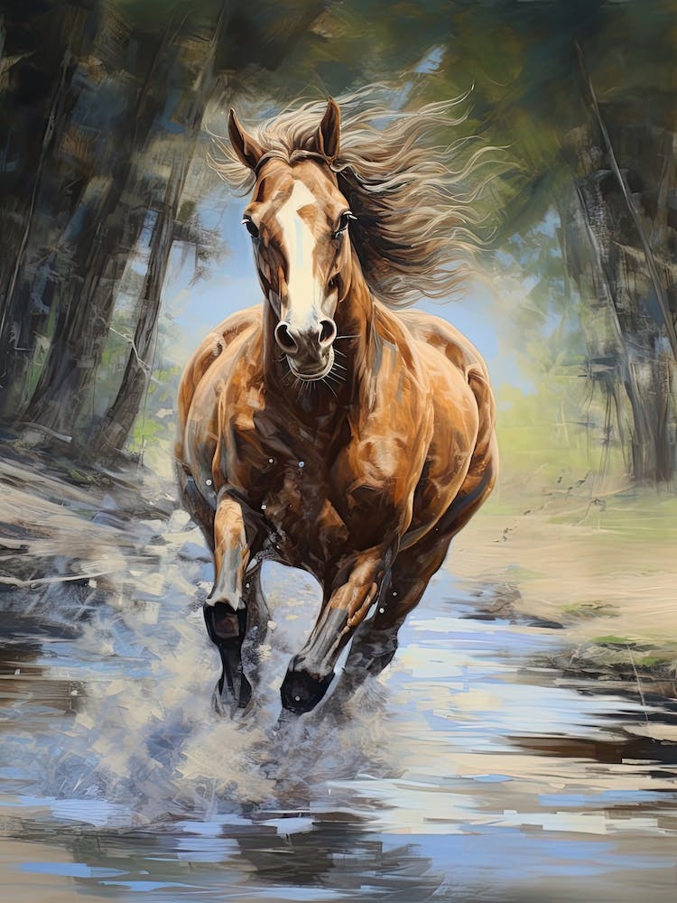 A Horse Painting In The Style Of Oil Painting 2
