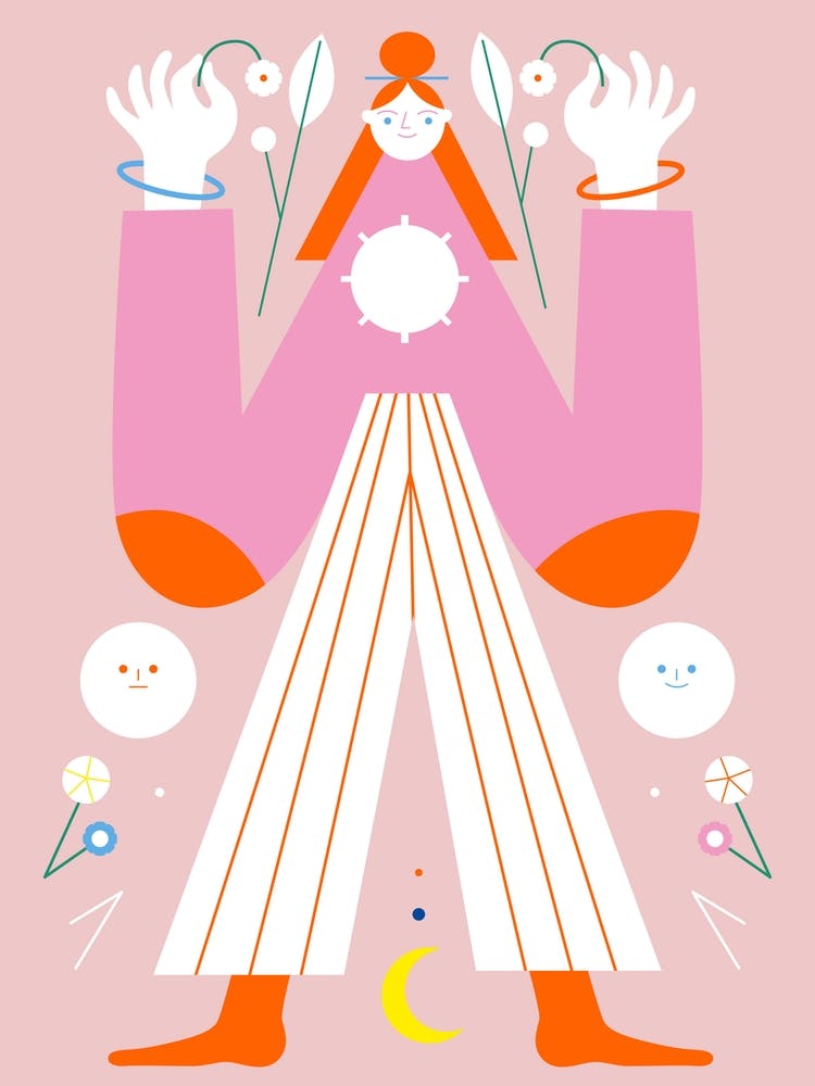 Girl With Red Hair And Flowers Rose