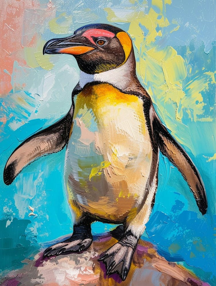 Galapagos Penguin Phillip Island The Penguin Parade Colour Block Painting 1
