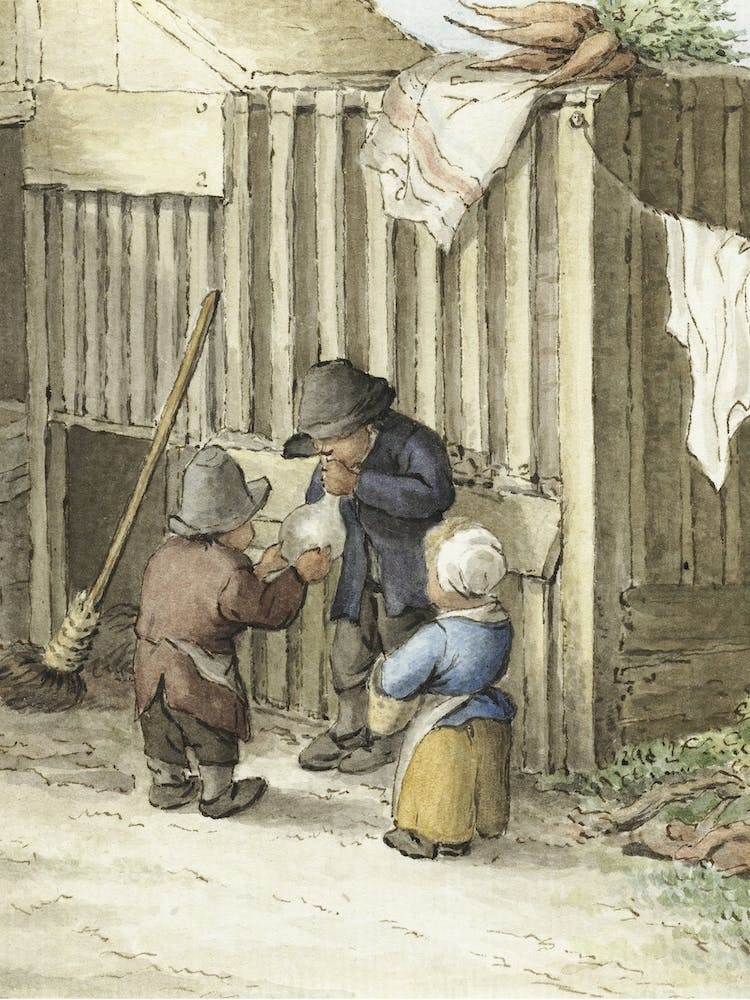 Three Children Playing With A Pig Bladder, Jean Bernard