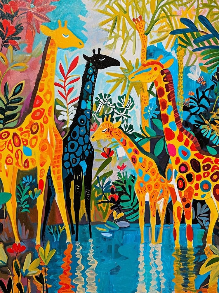 Cute Geometric Giraffe Pattern 2