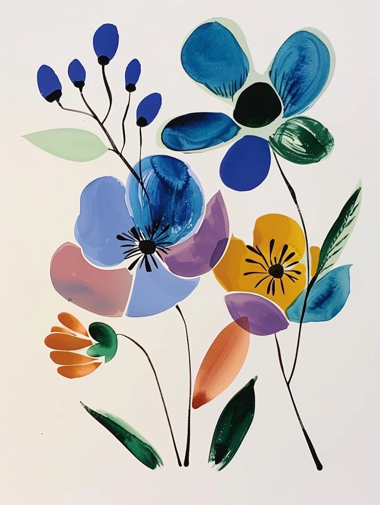 Painted Florals Flax Flower 2