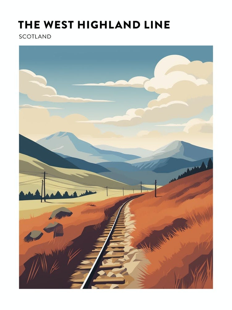 The West Highland Line Scotland 2 Hiking Trail Landscape Poster