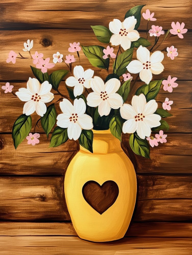 Yellow Vase With Flowers