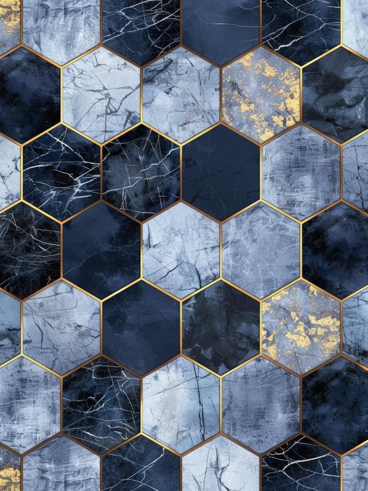 Blue Marble Hexagons
