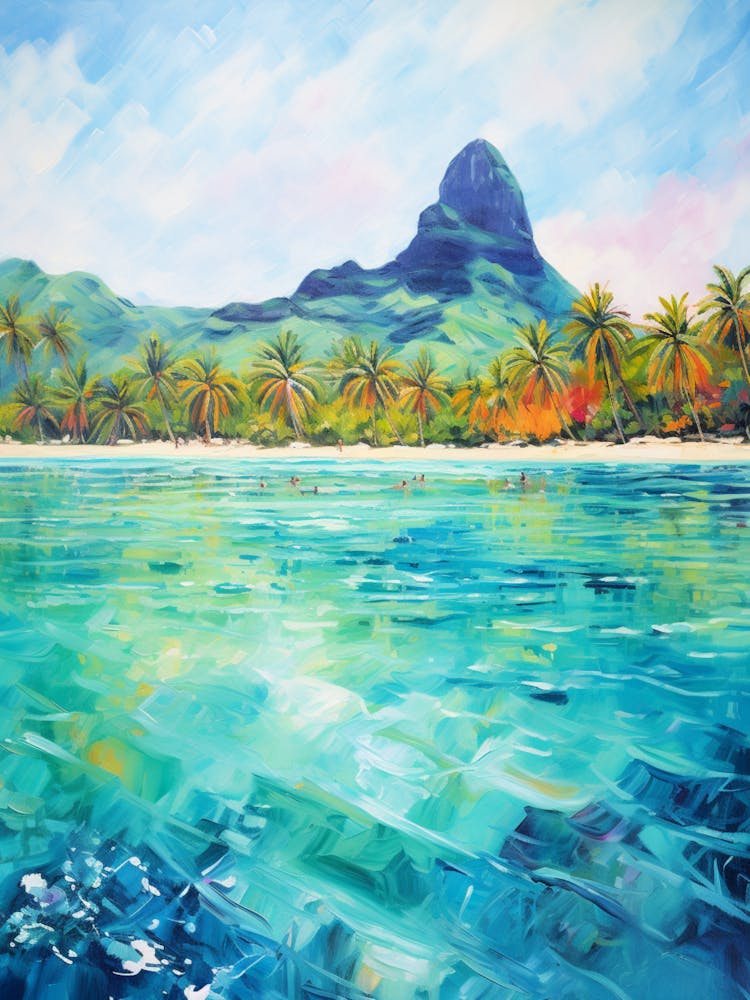 An Oil Painting Of Bora Bora, French Polynesia 7