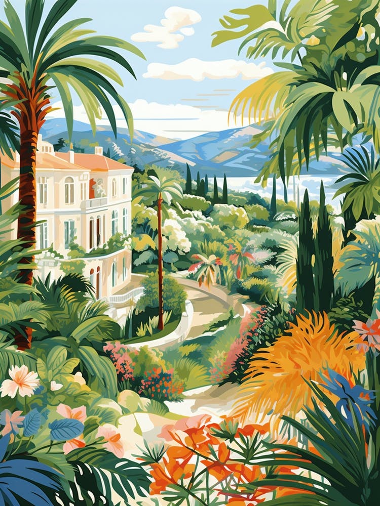Dubrovnik Arboretum Croatia Modern Illustration