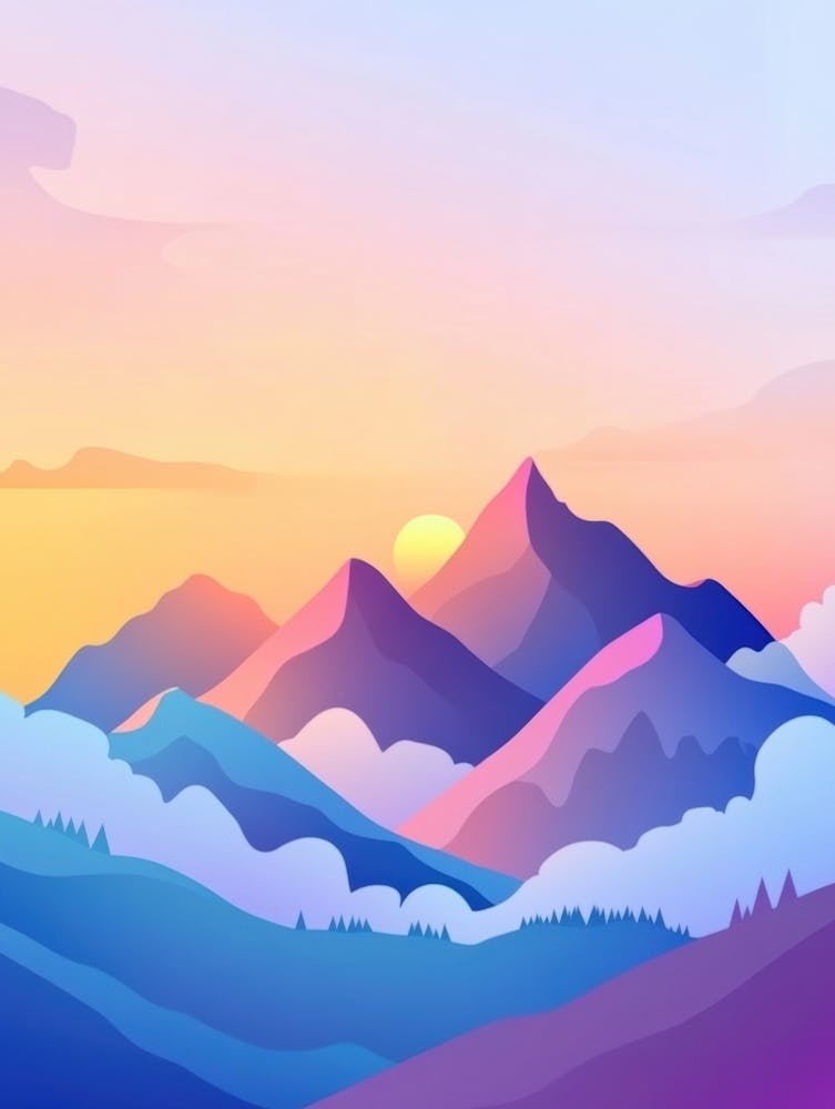 Abstract Mountain Landscape