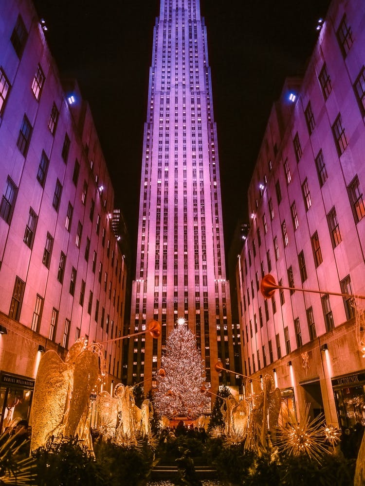 Rockefeller Center In Christmas, New York
