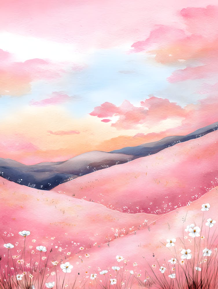 Gorgeous Serene Hill Pink Landscape 9