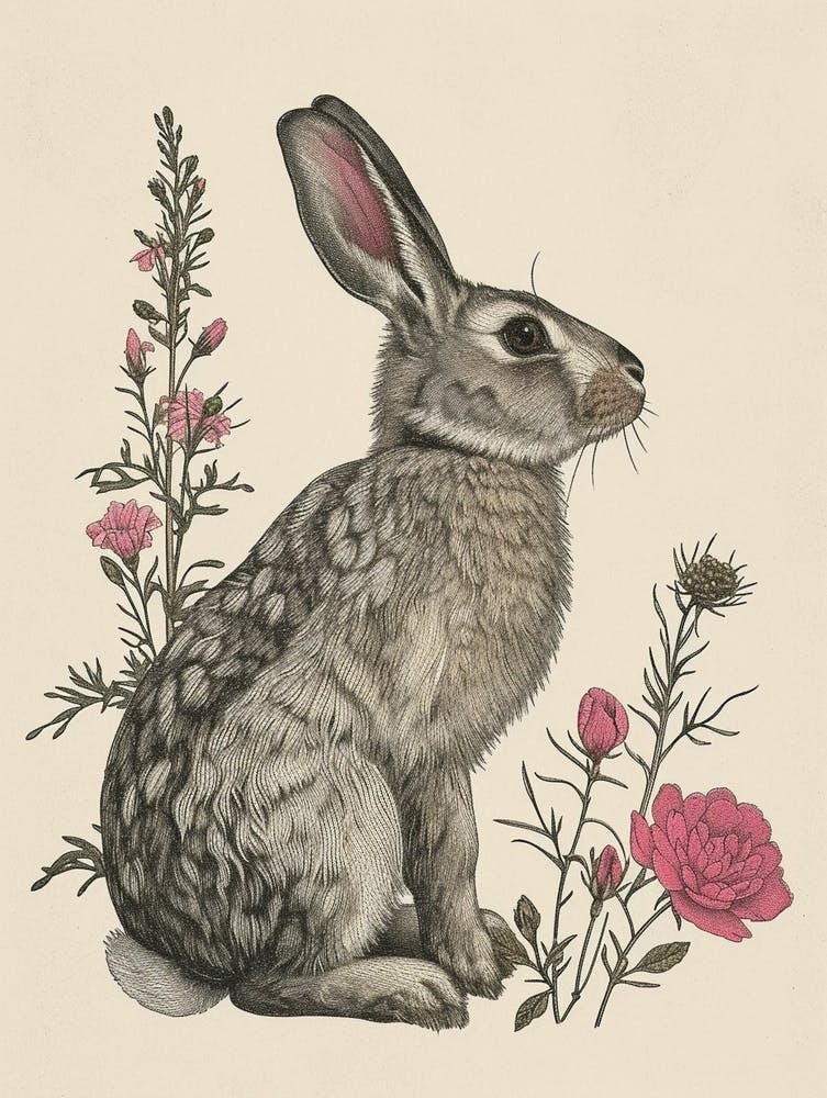 Britannia Petite Blockprint Rabbit Illustration 6
