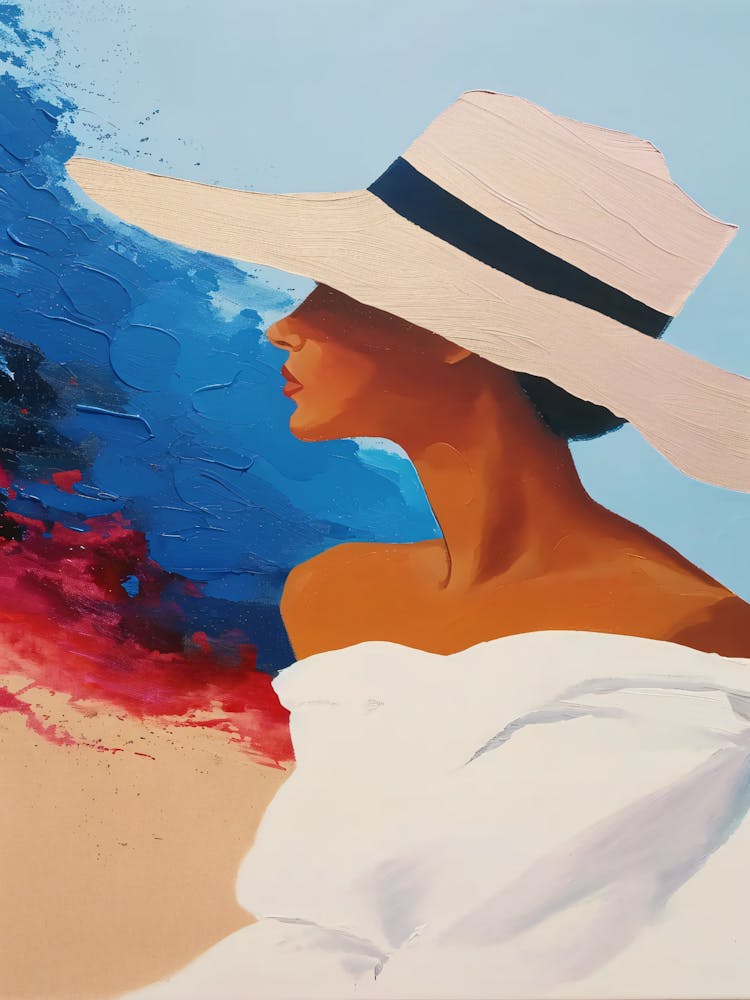 Woman In White Hat