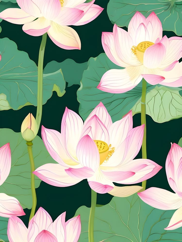 Lotus Flower Seamless Pattern
