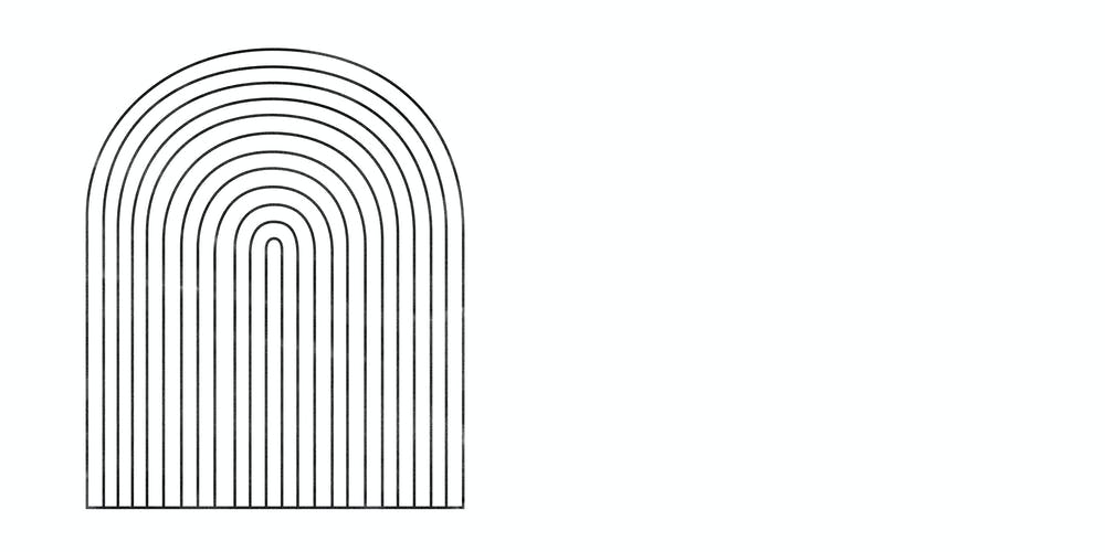 Monochrome Geometric Arches Line