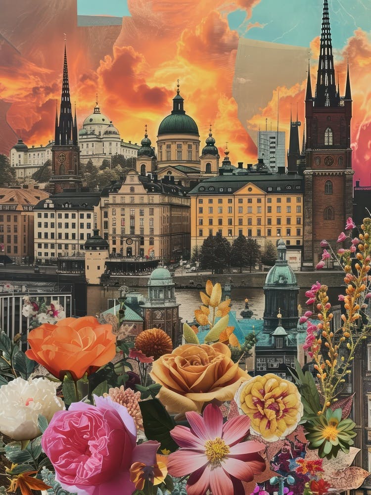 Stockholm   Floral Retro Collage Style 2