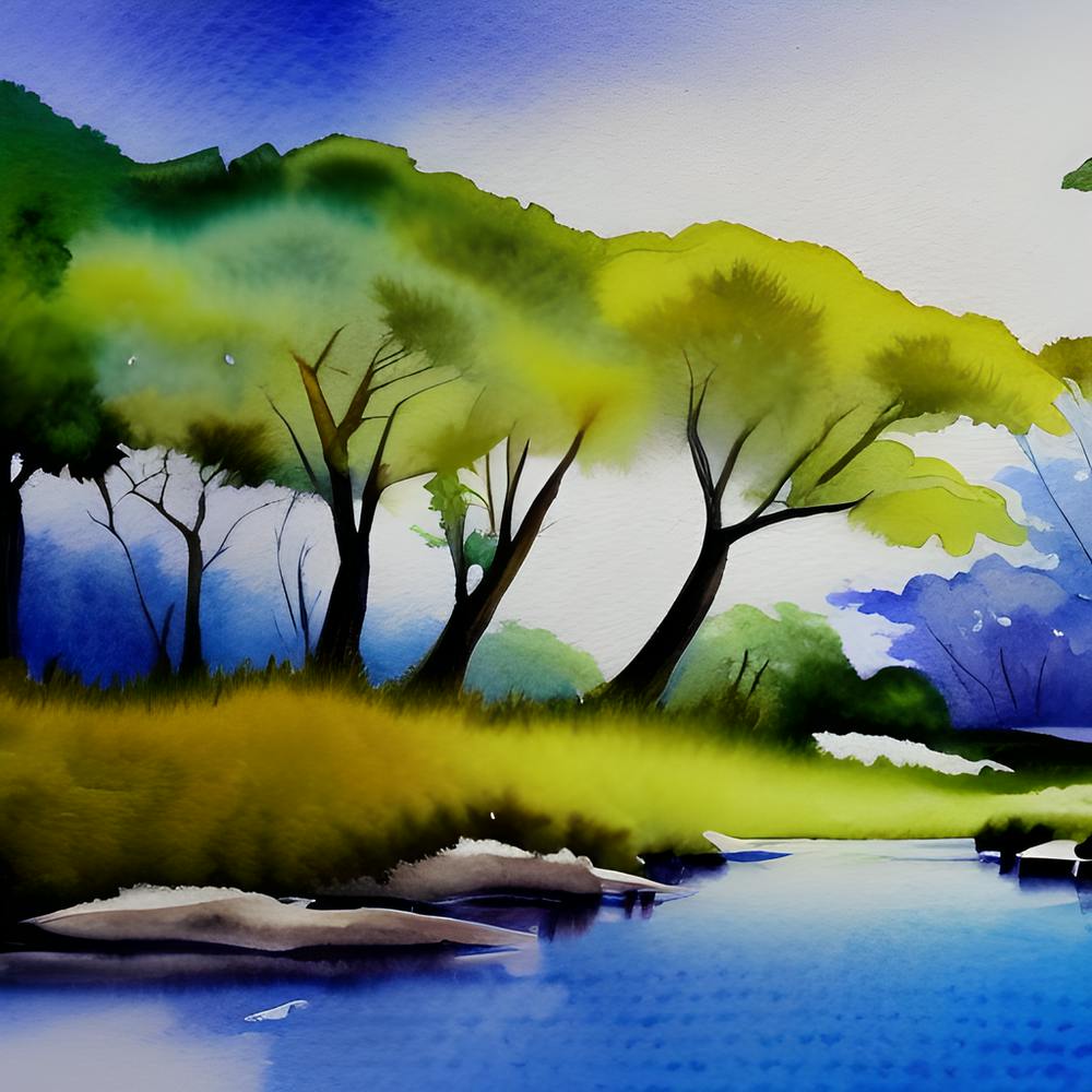Aquarell Baumlinie