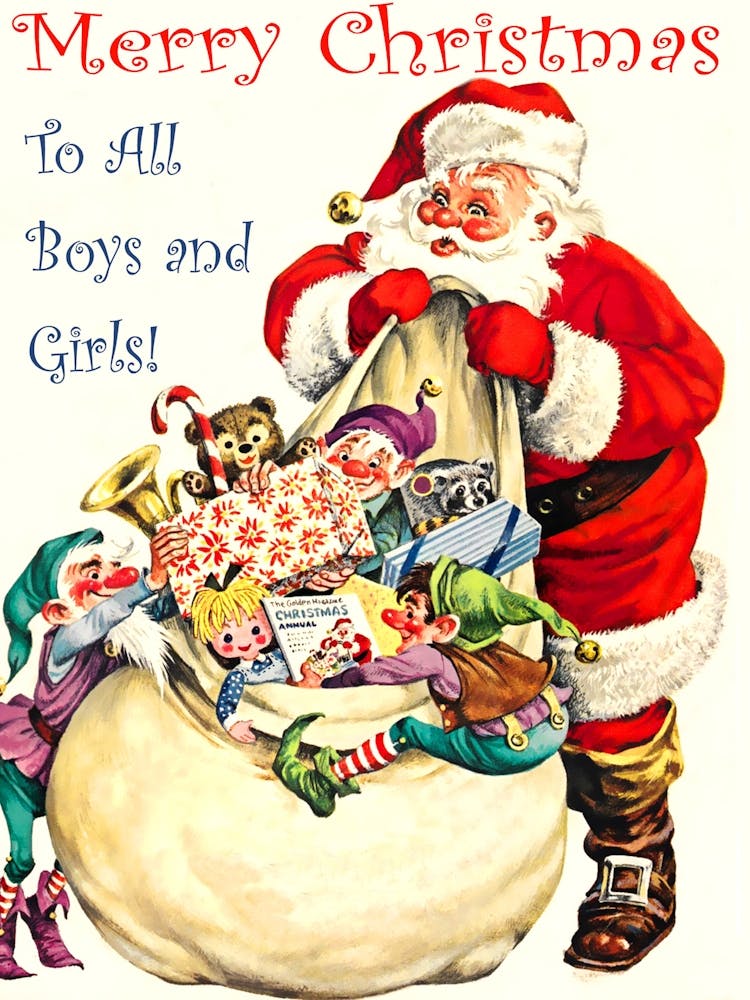 Weihnachtsmann mit Spielzeugsack