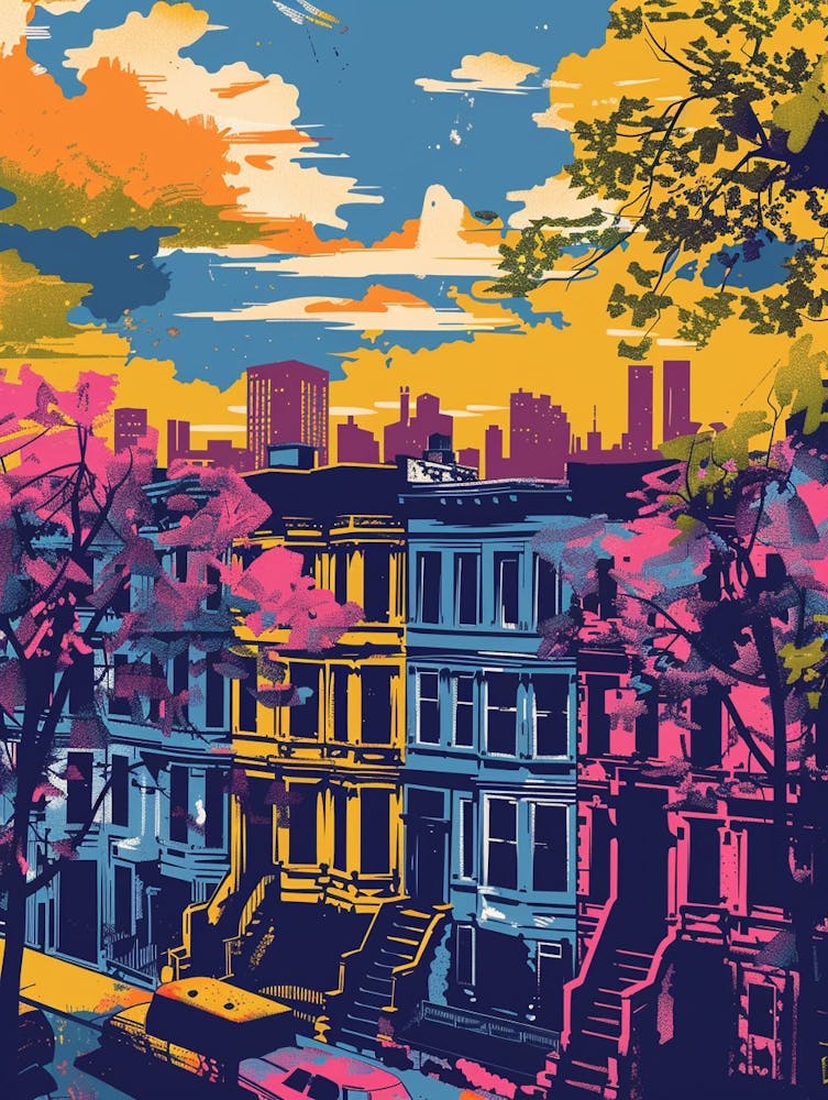 Harlem New York Colourful Silkscreen Illustration 2