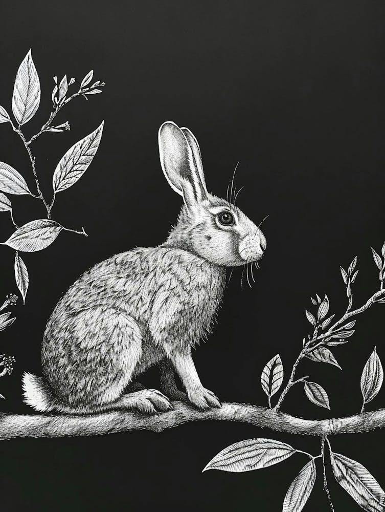 Himalayan Rabbit Minimalist Illustration 4