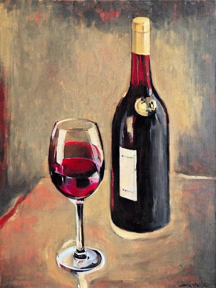 Pinot Noir 1 Oil Painting Cocktail Poster
