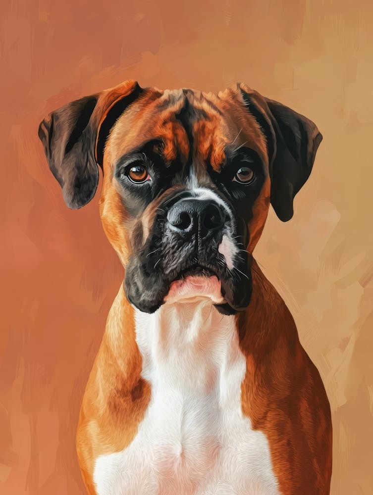 Boxer Dog Portrait.Generated AI. Wall 2