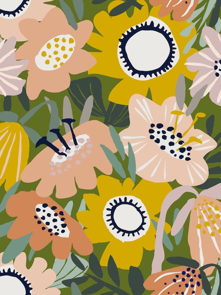 Papercut Flowers Green