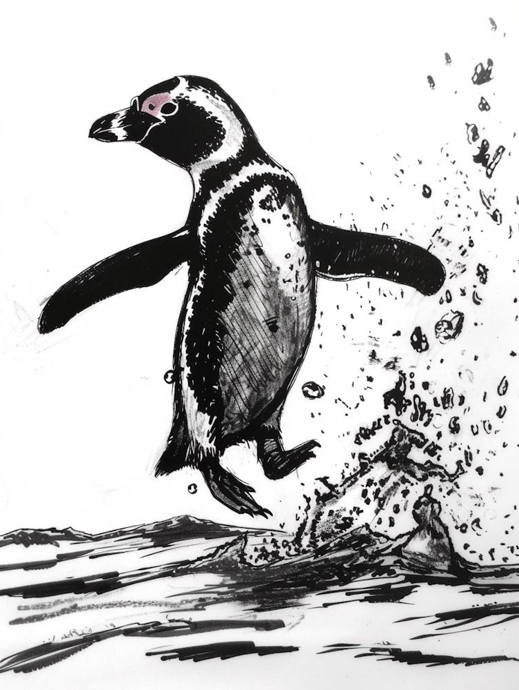 African Penguin Jumping Out Of Water 3