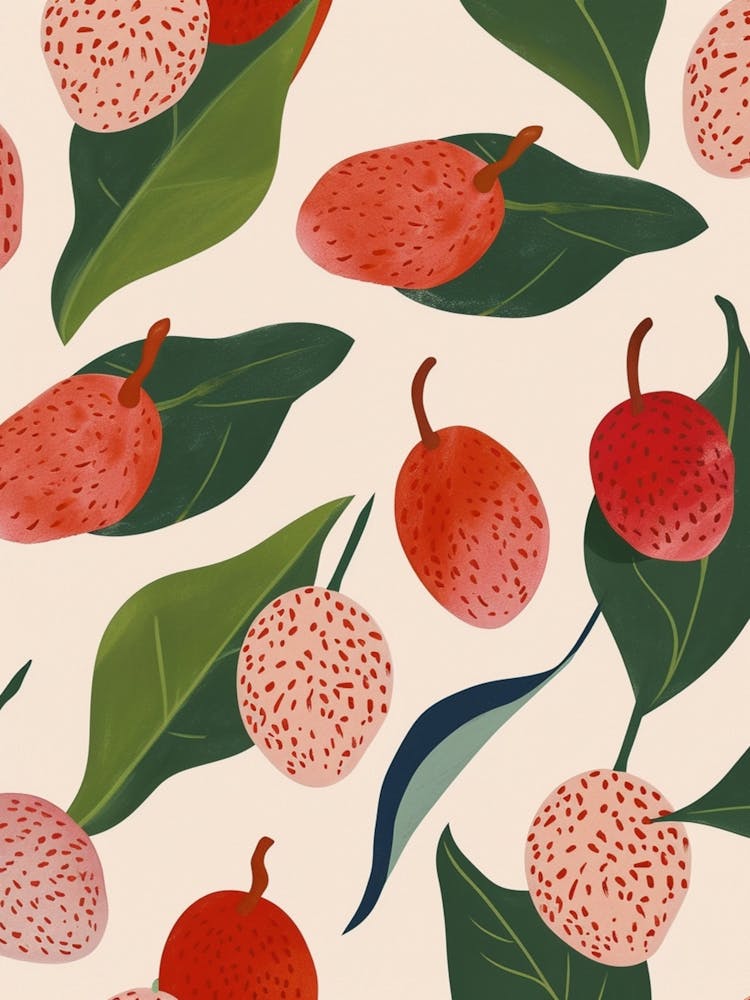 Lychee Fruit Pattern Illustration 2