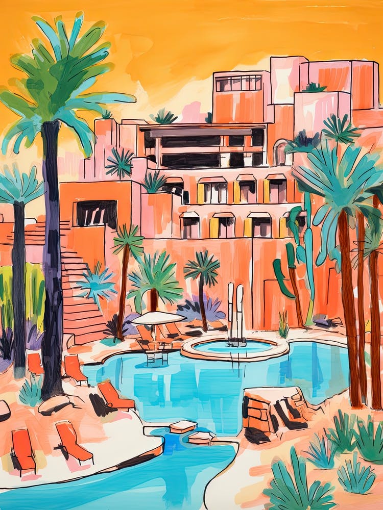 Sanctuary On Camelback Mountain Resort & Spa   Scottsdale, Arizona   Resort Storybook Illustration 2