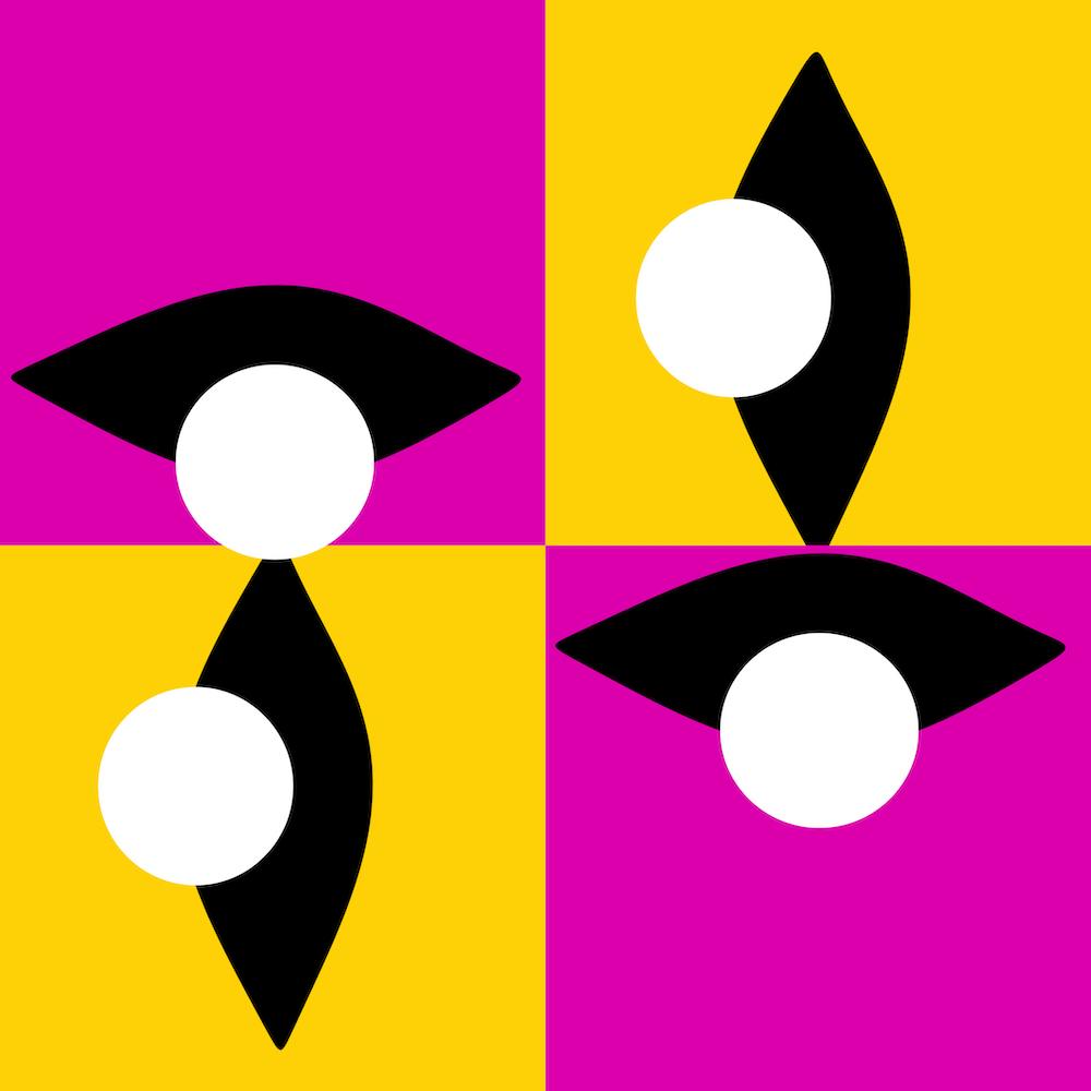 Pink and Yellow Checkered Eye
