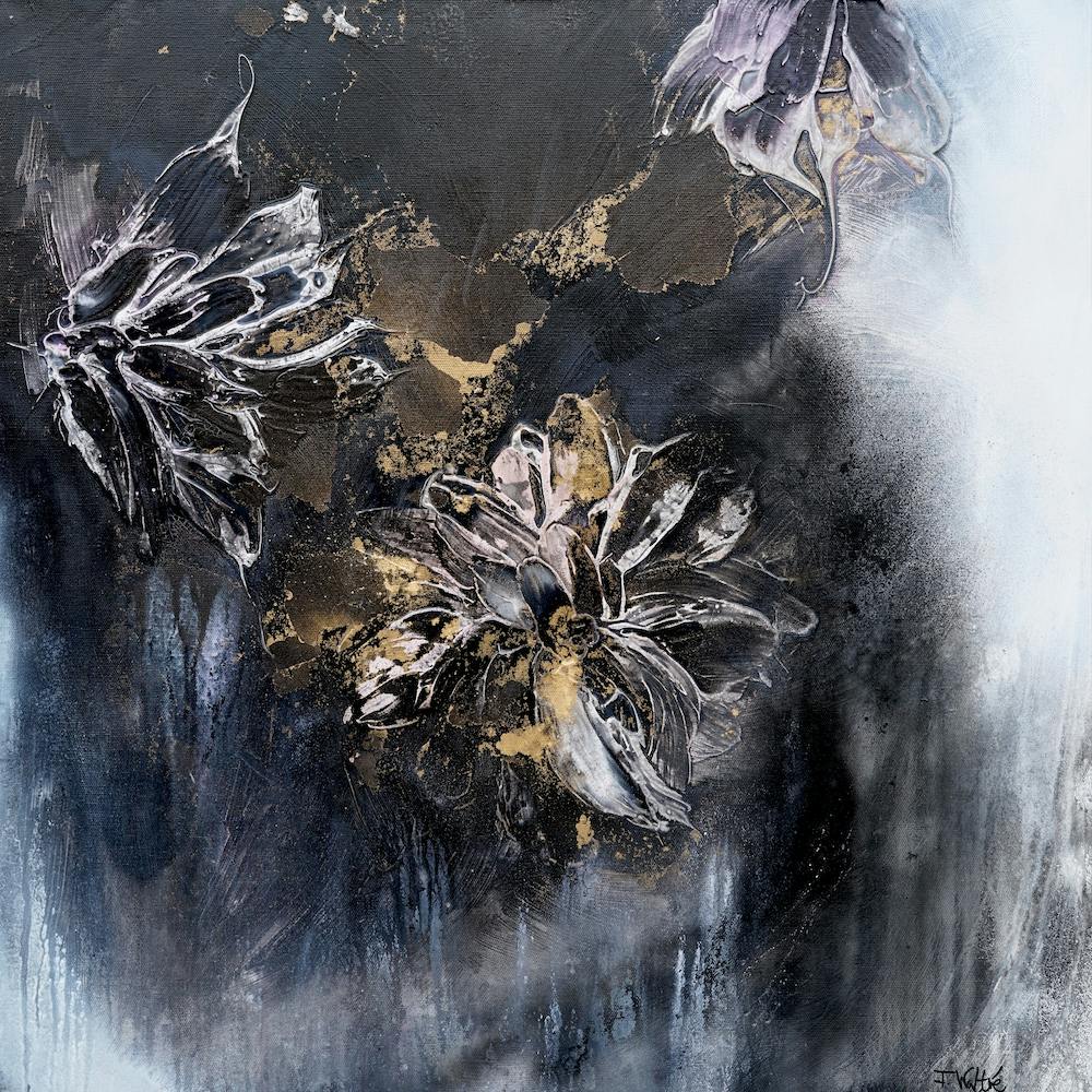Dark Flower Painting 1 Square
