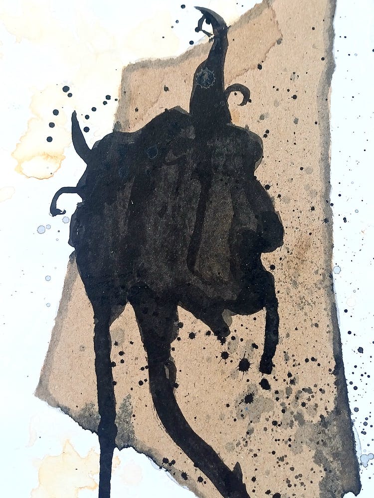 Black Rose Painting