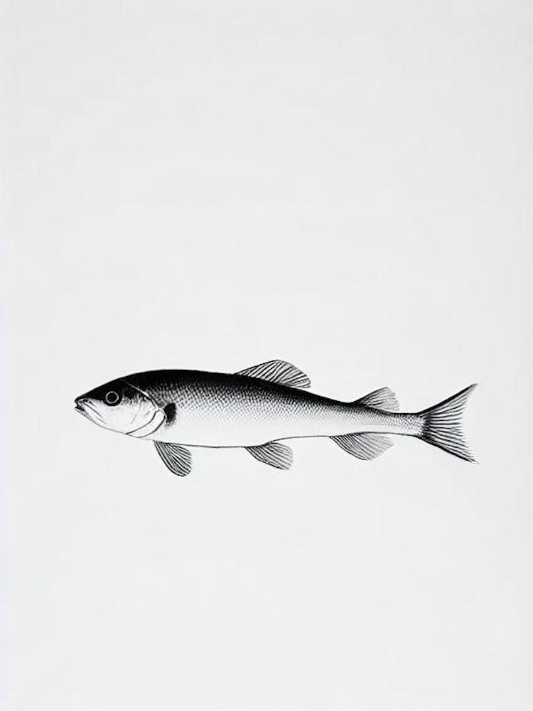 Dottyback Black & White Drawing