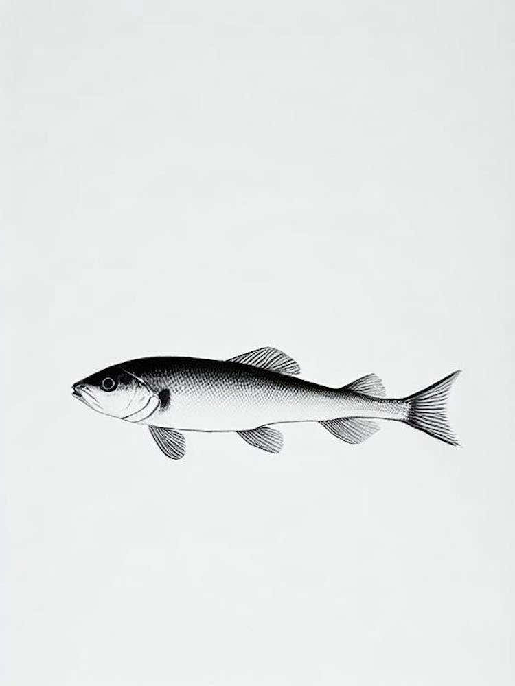 Dottyback Black & White Drawing