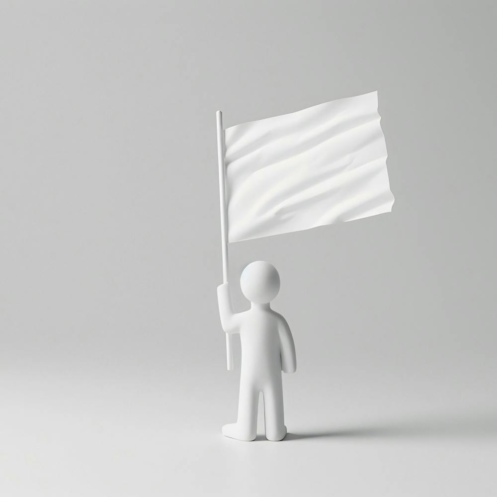 White Man Holding A White Flag 1