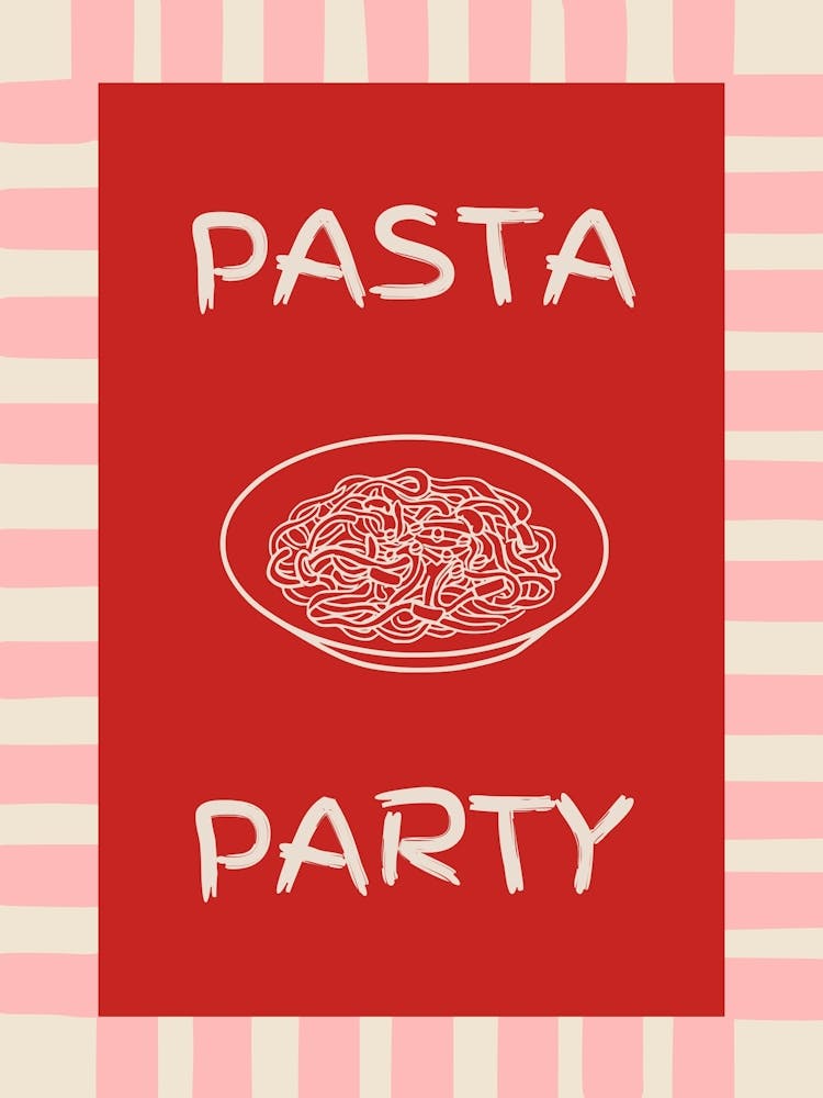 Pasta Party Rotes Poster