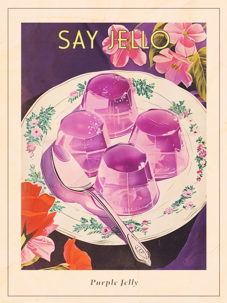 Purple Jelly Vintage Cookbook Illustration 1 Poster